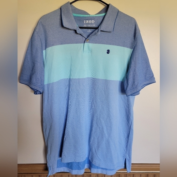 Izod Advantage Performance Men's Blue Tone Polo Size Large - Picture 1 of 4